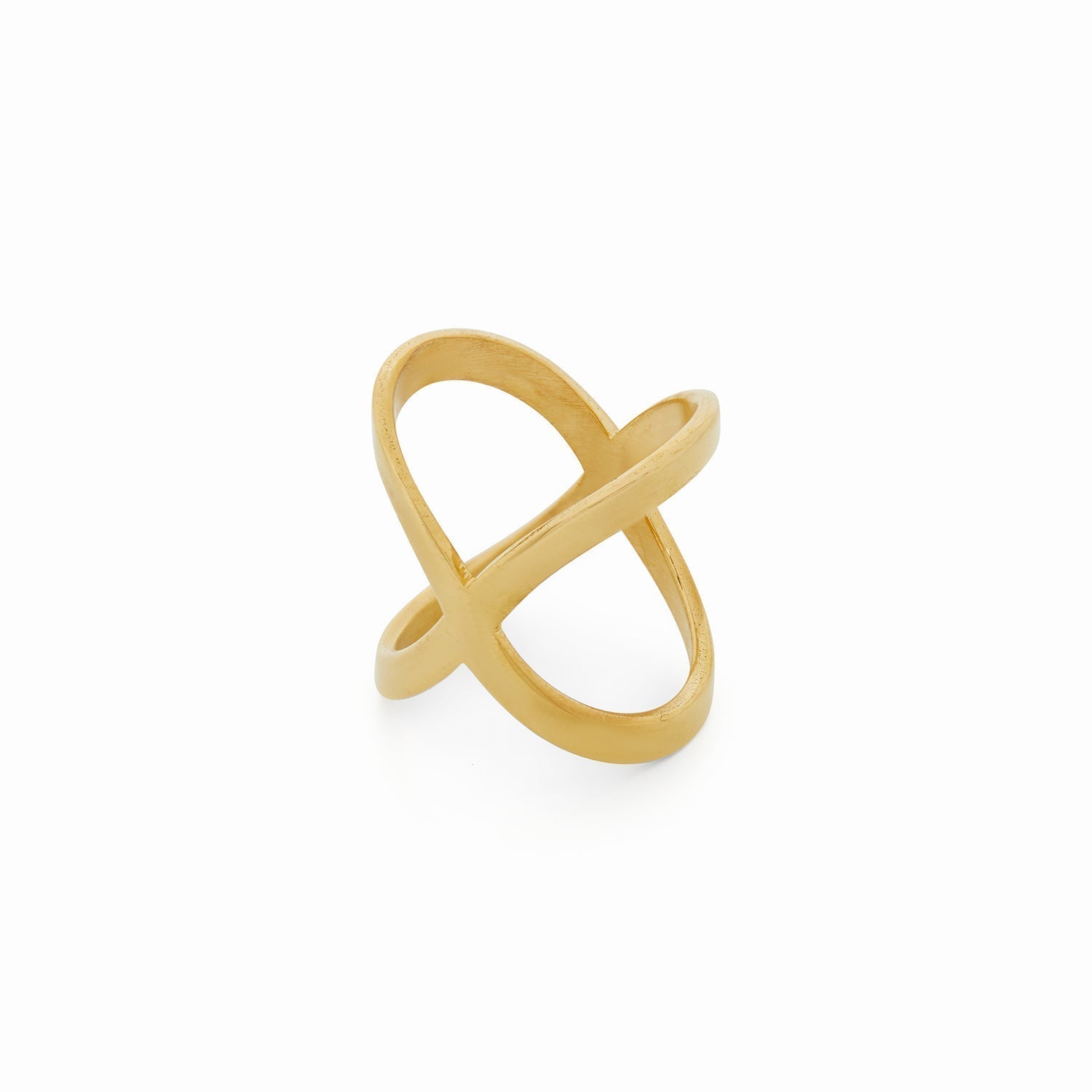 X-Shaped Ring 18K Gold Plated