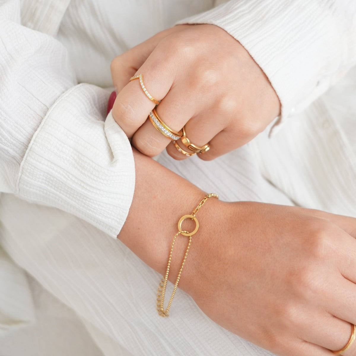 Une Bracelet 18K Gold Plated