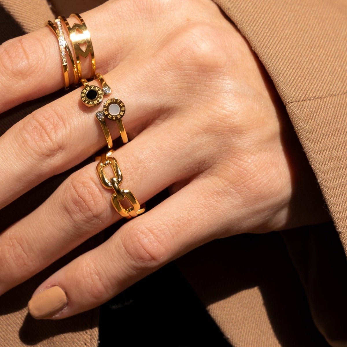 Adjustable Link Ring 18K Gold Plated