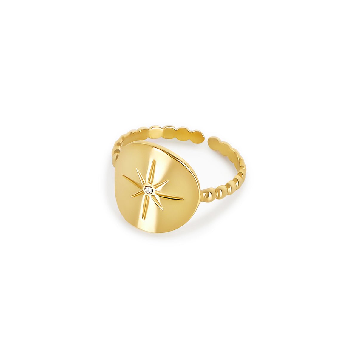 Adjustable Nautical Star Ring 18K Gold Plated