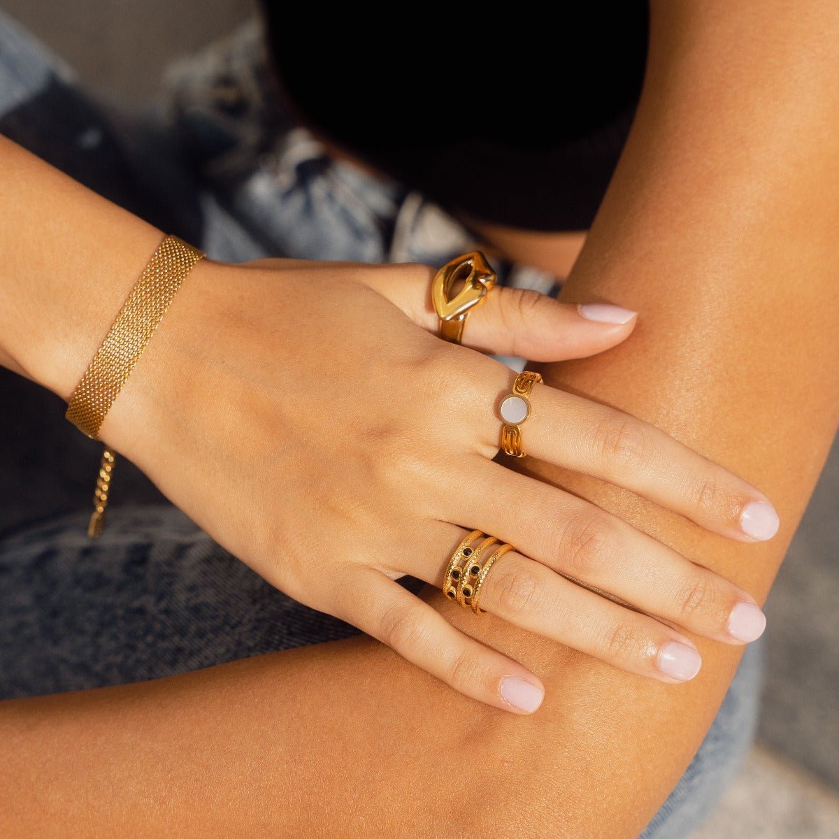 Adjustable Melina Ring 18K Gold Plated