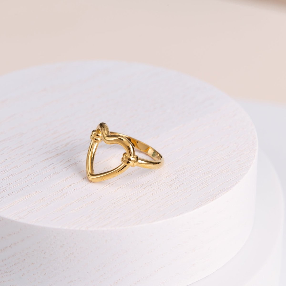 Open Heart Ring 18K Gold Plated