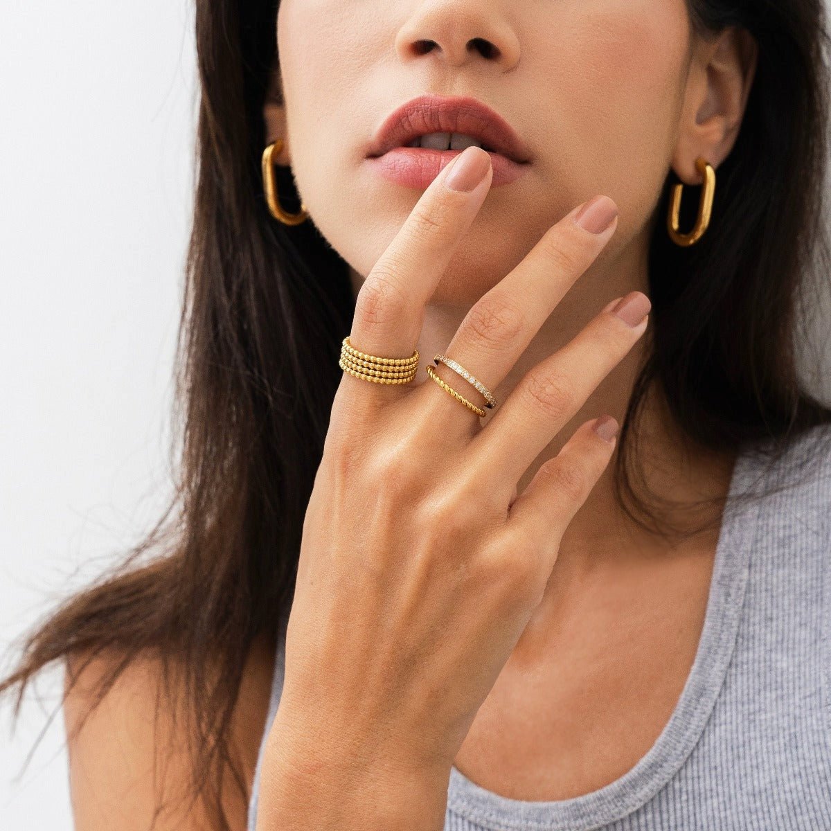Aurora Crystal Ring 18K Gold Plated