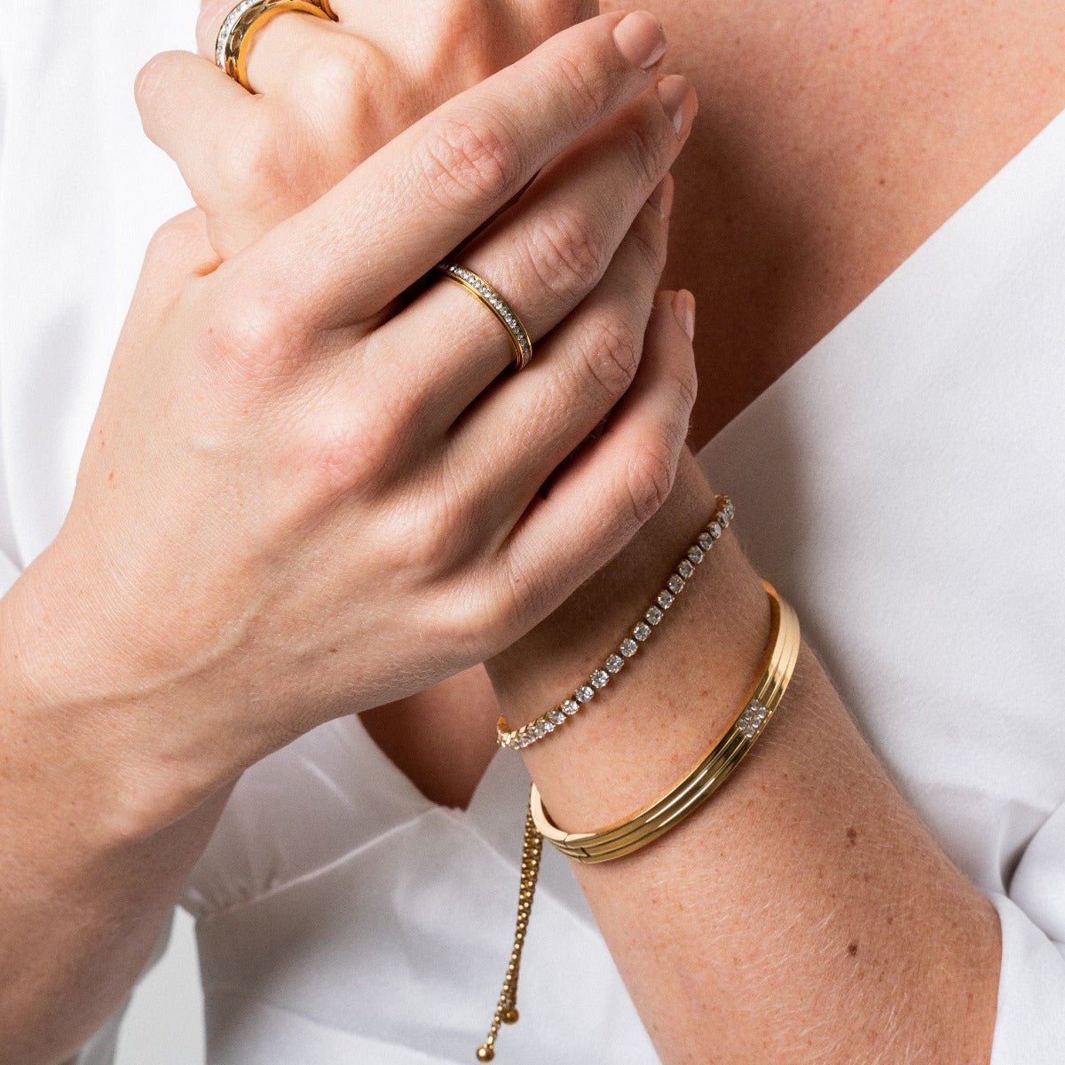 Rotating Brilliant Ring 18K Gold Plated