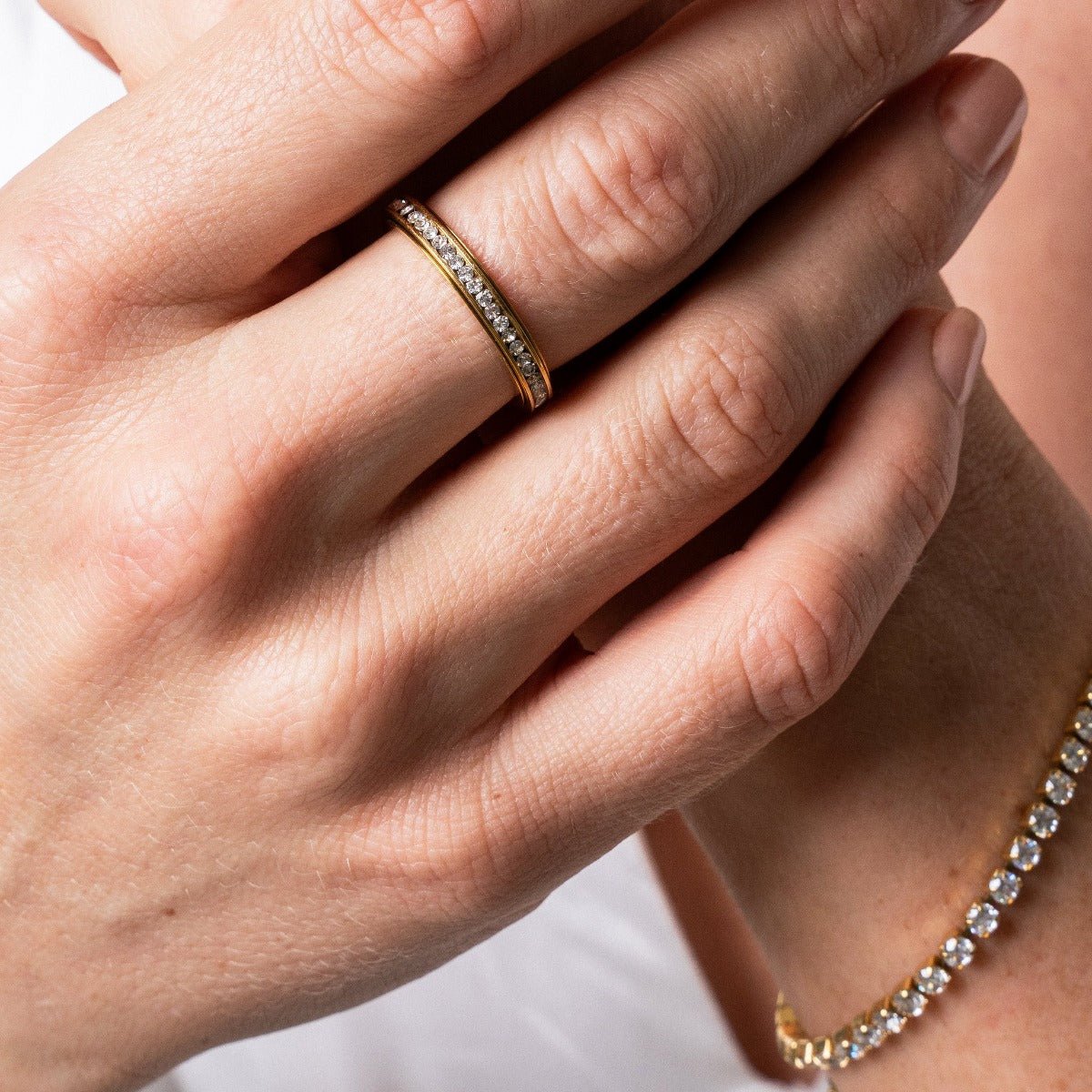 Rotating Brilliant Ring 18K Gold Plated