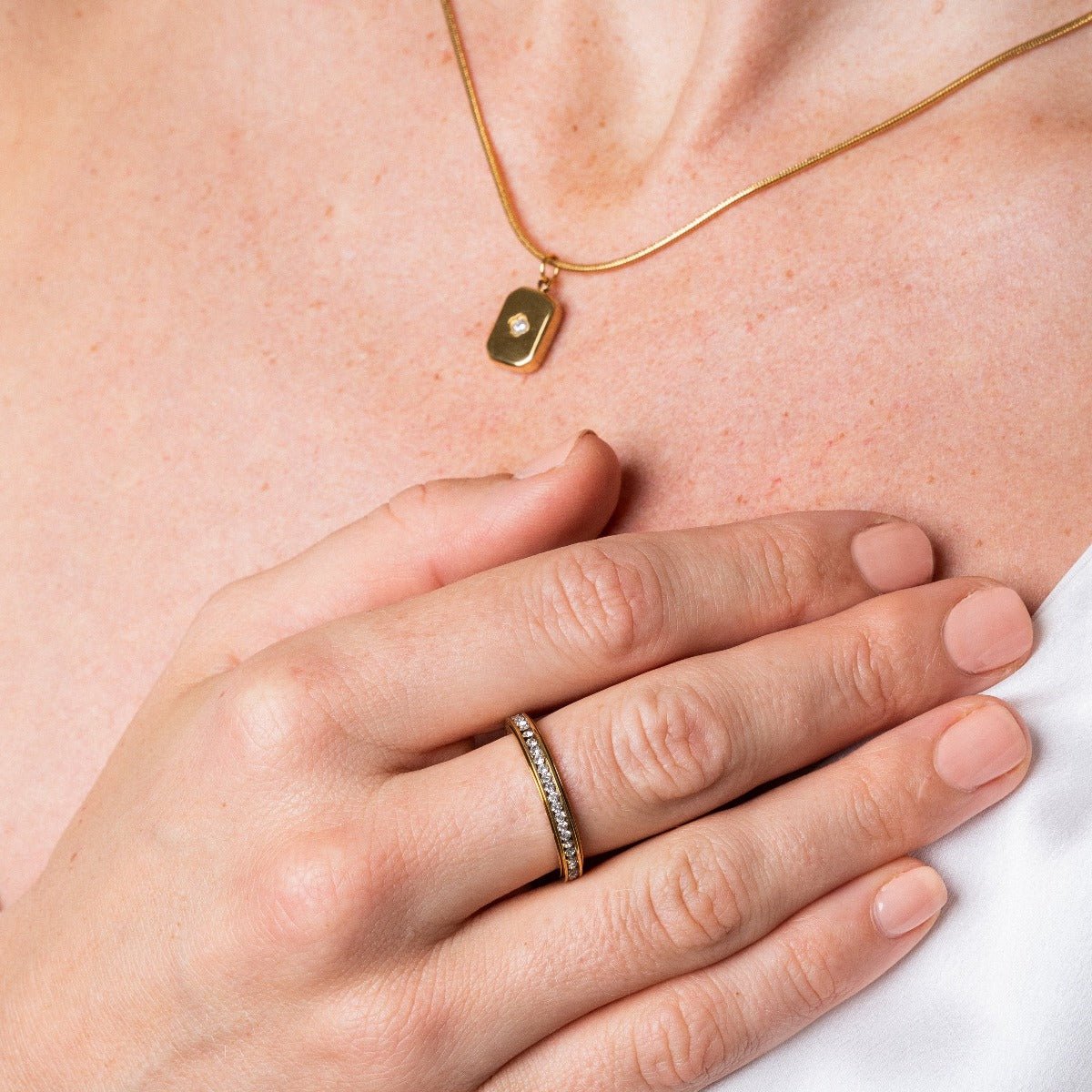 Rotating Brilliant Ring 18K Gold Plated