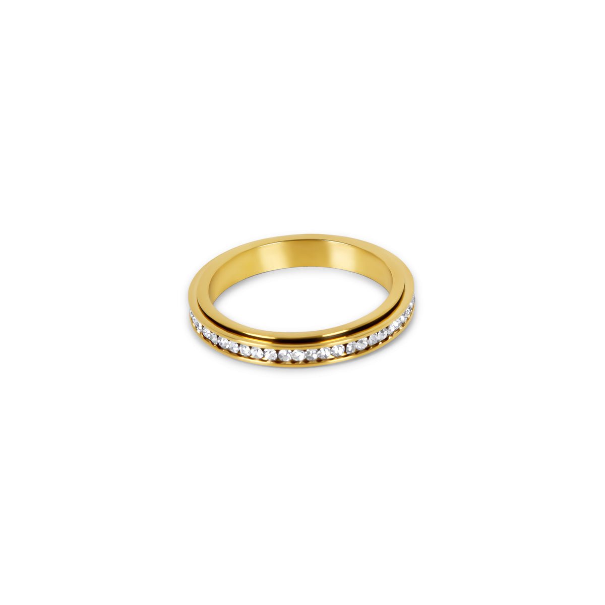 Rotating Brilliant Ring 18K Gold Plated