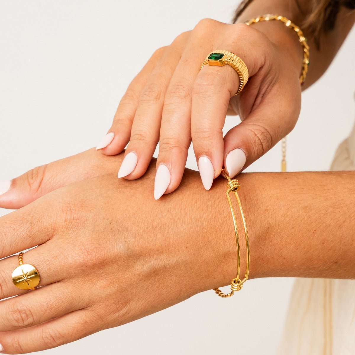 Capri Emerald Ring 18K Gold Plated