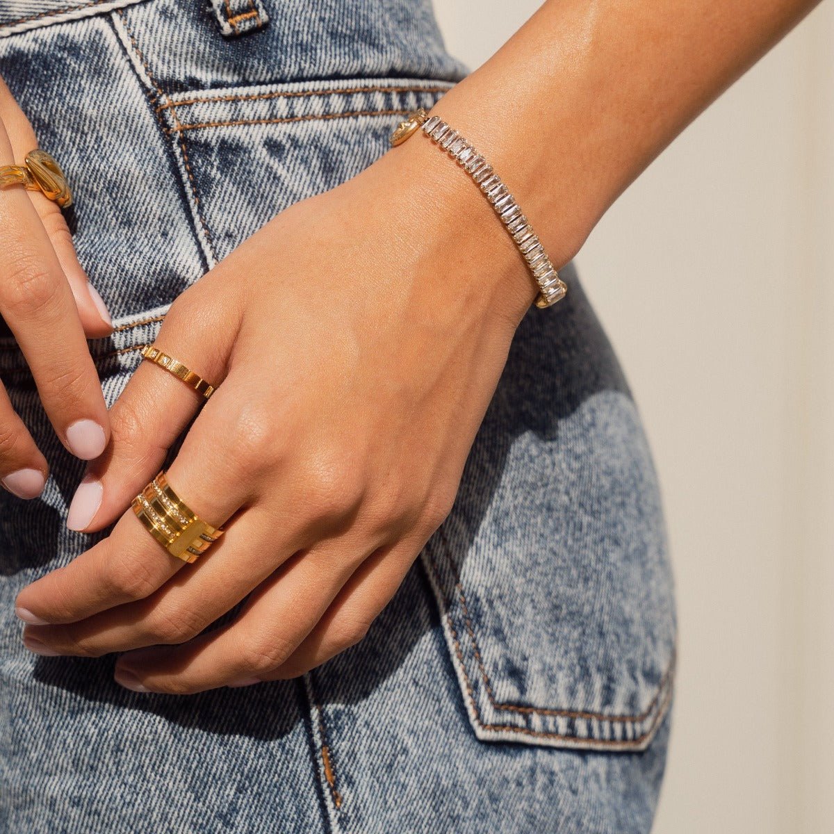 Caviar Stack Ring 18K Gold Plated