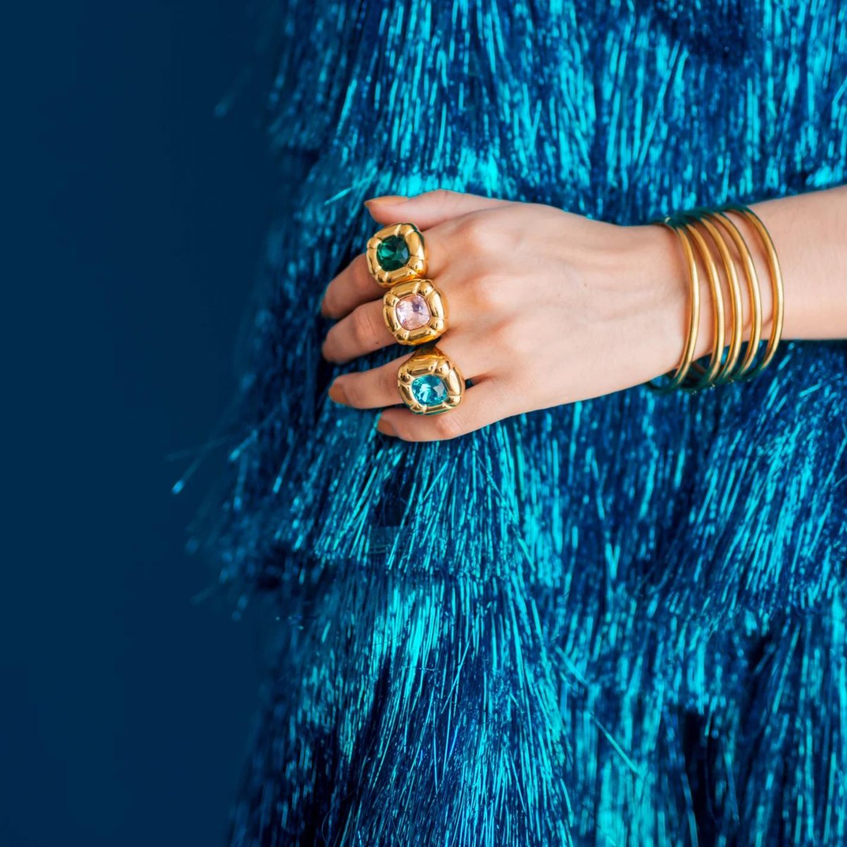 Dulcis Cocktail Ring 18K Gold Plated