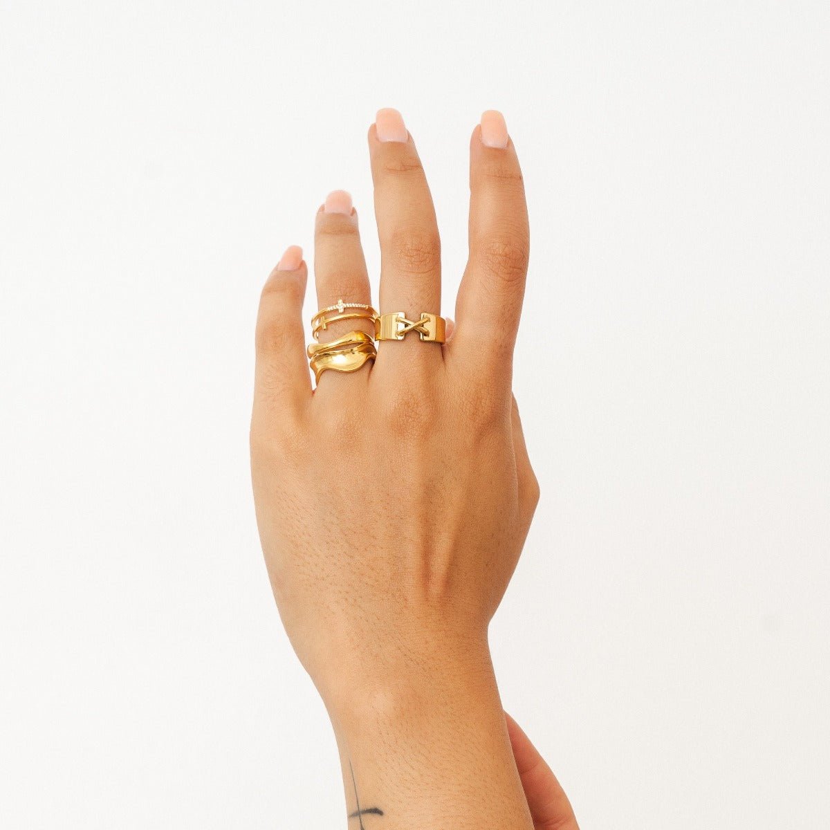 Cross Ring 18K Gold Plated