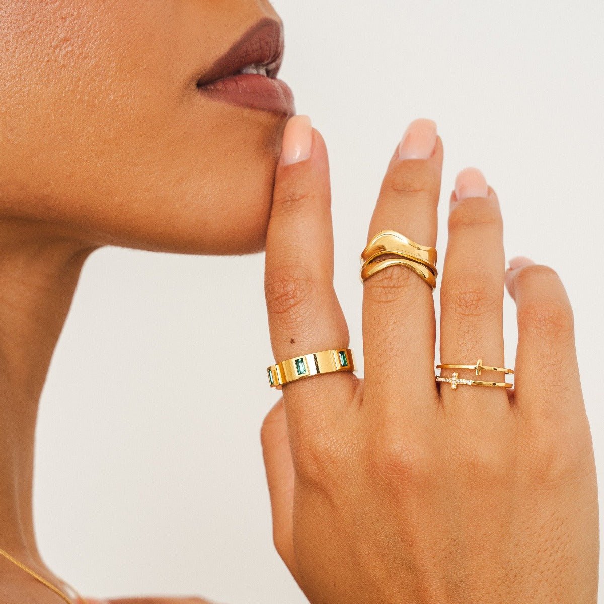 Cross Ring 18K Gold Plated