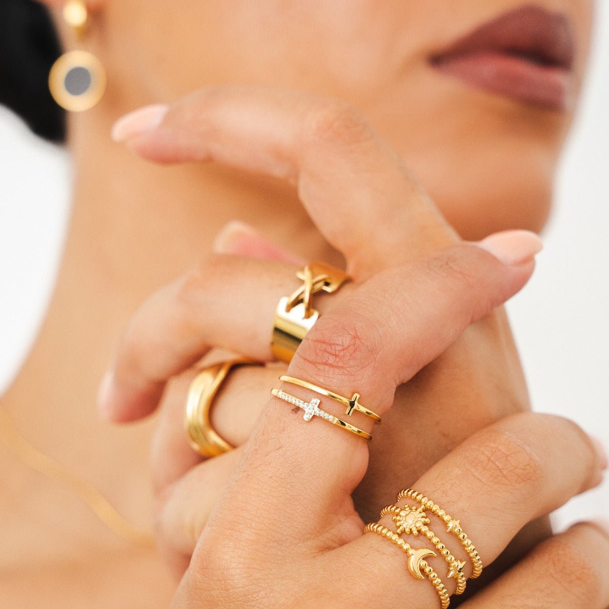 Cross Ring 18K Gold Plated