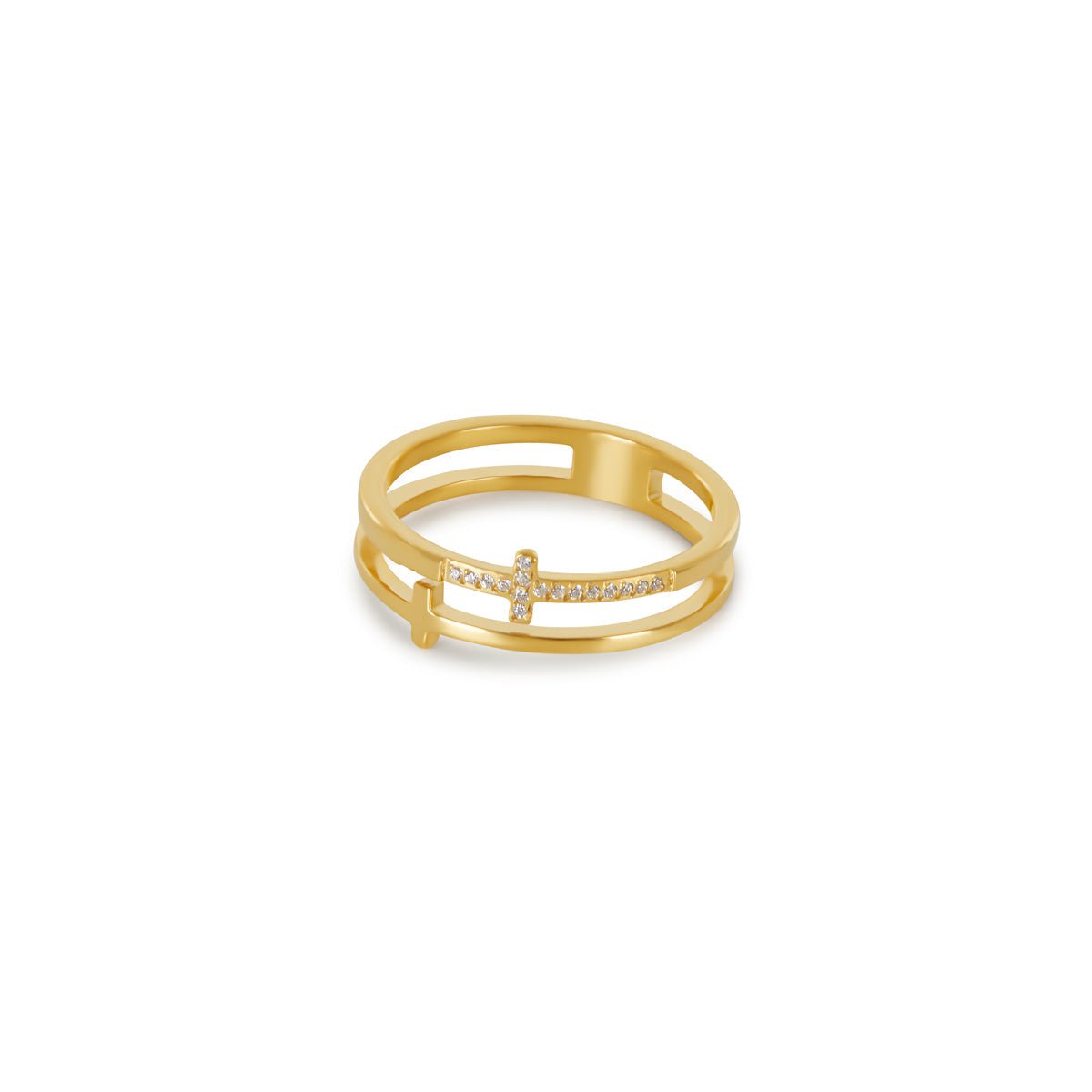Cross Ring 18K Gold Plated