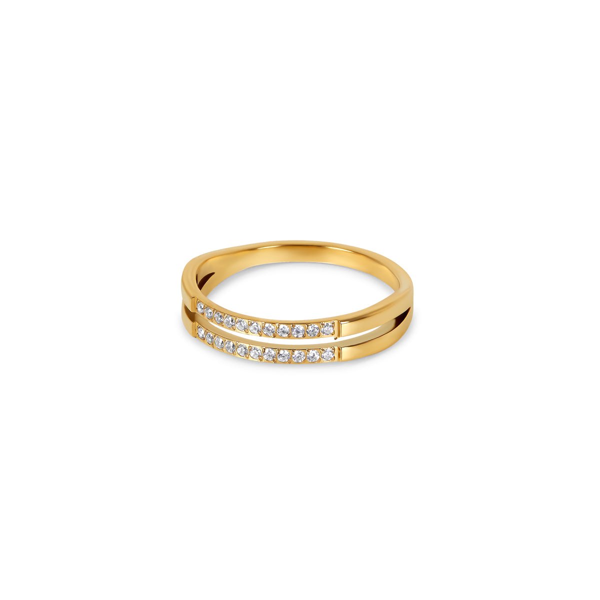 Double Layer Ring 18K Gold Plated