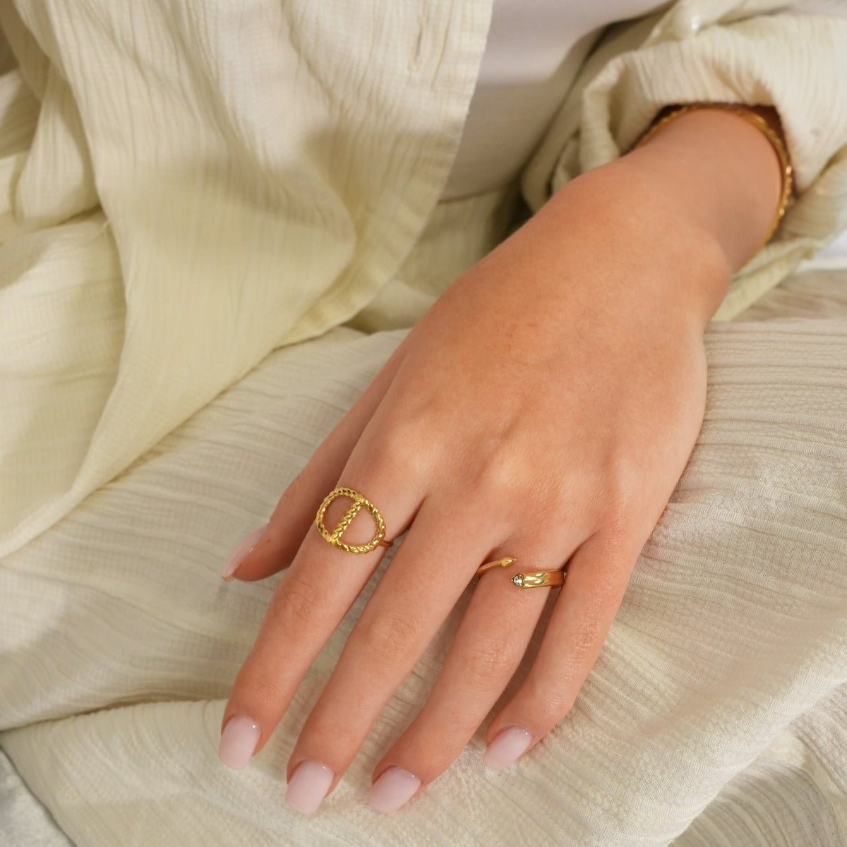 Éclat Adjustable Ring 18K Gold Plated