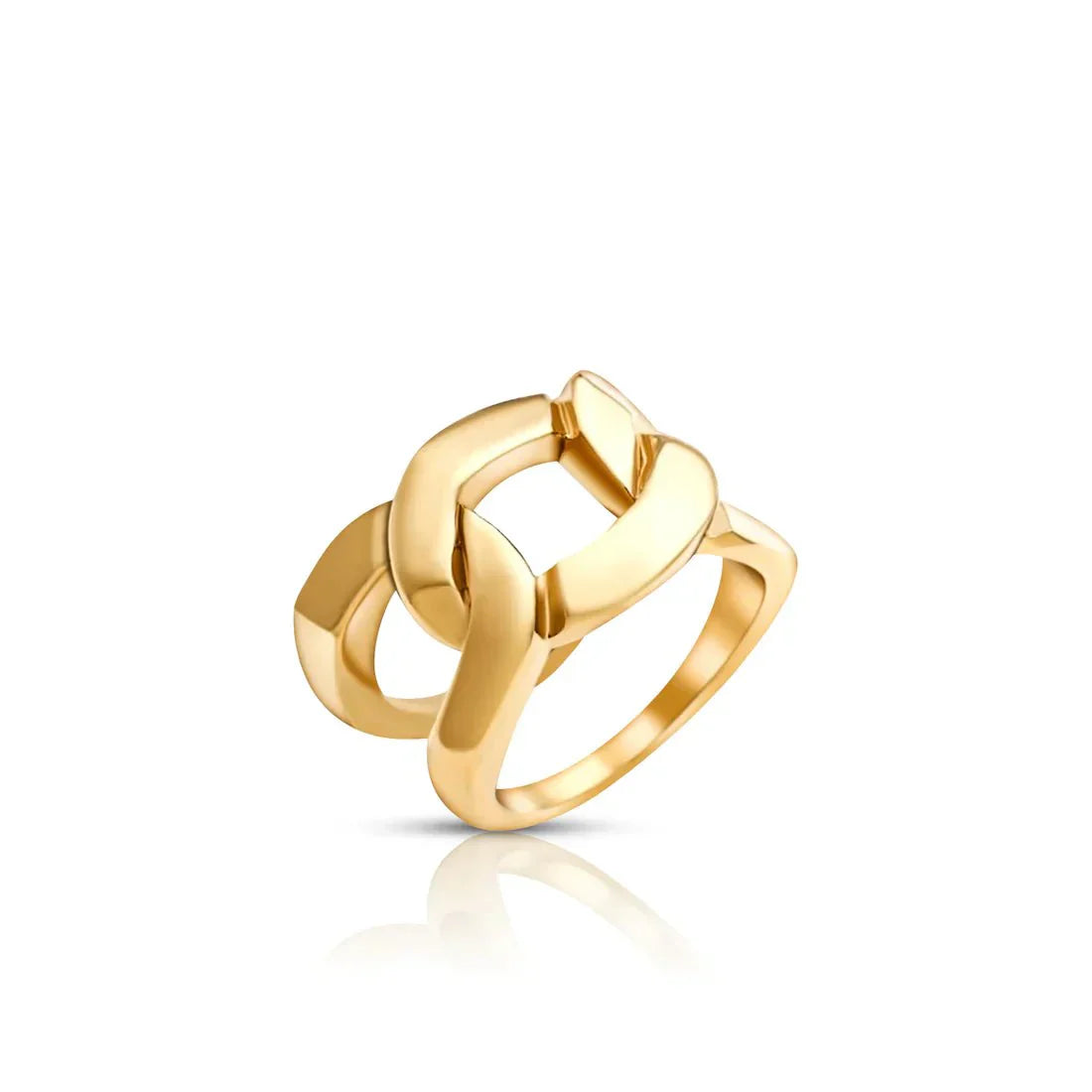 Double Link Ring 18K Gold Plated