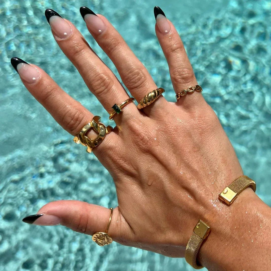 Double Link Ring 18K Gold Plated