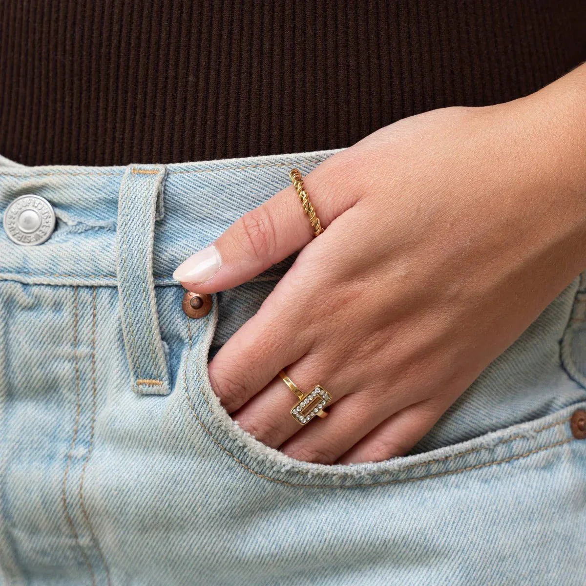 Spiral Ring 18K Gold Plated