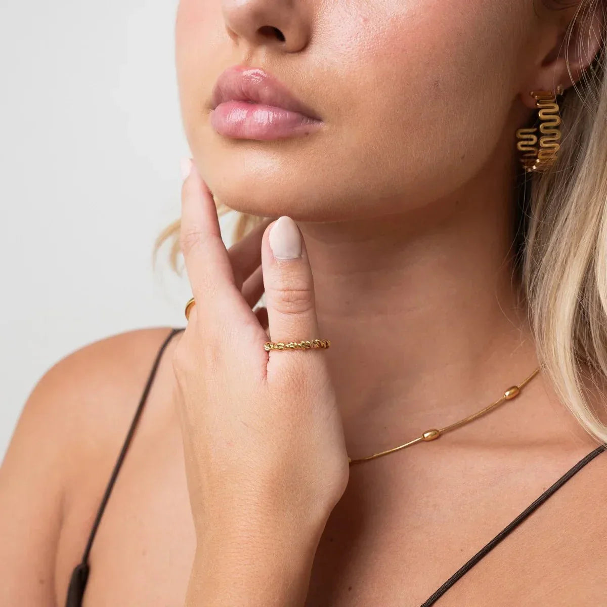 Spiral Ring 18K Gold Plated