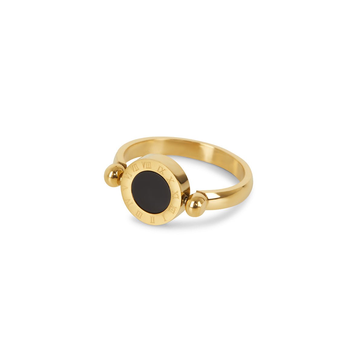 Rotating Roman Numeral Ring 18K Gold Plated
