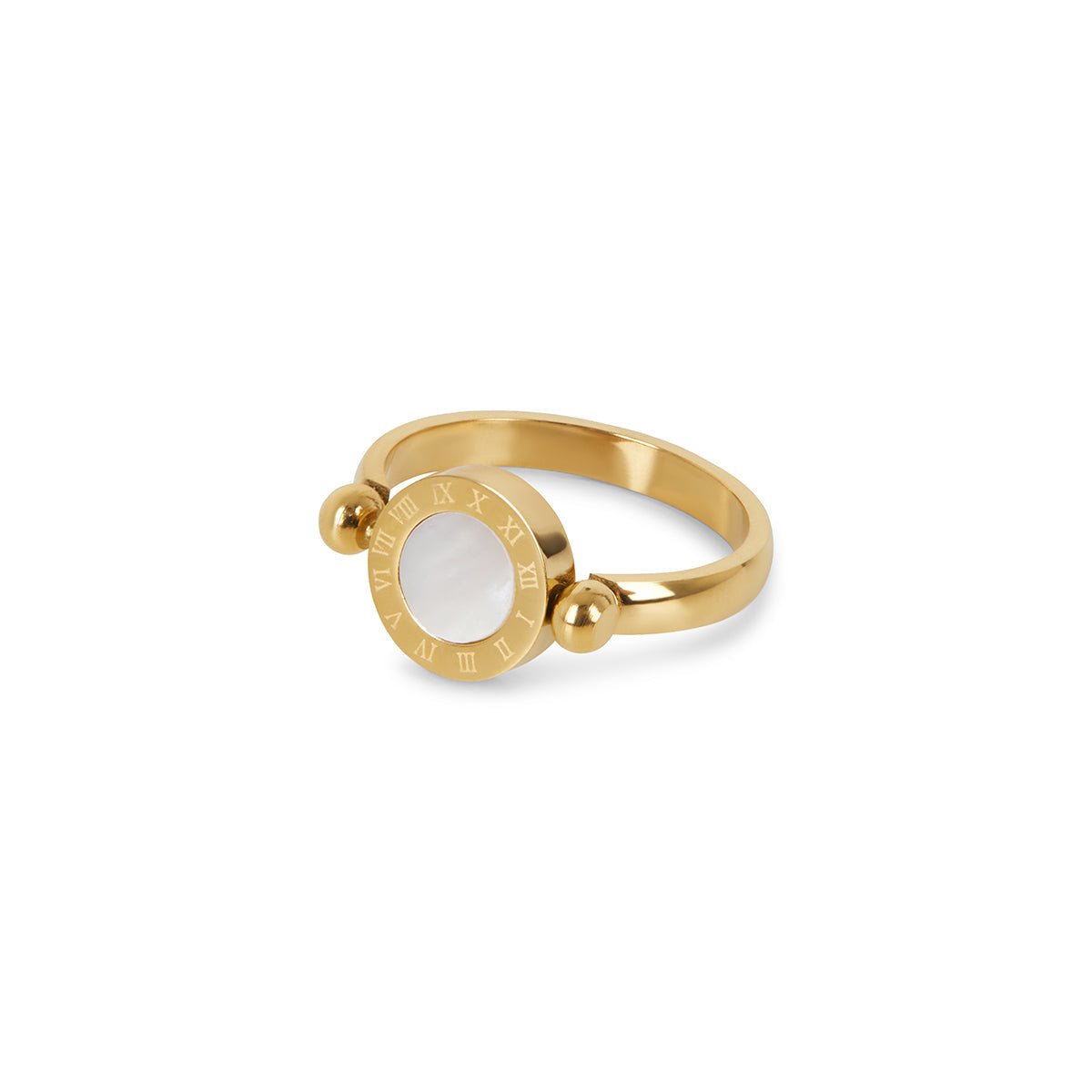 Rotating Roman Numeral Ring 18K Gold Plated