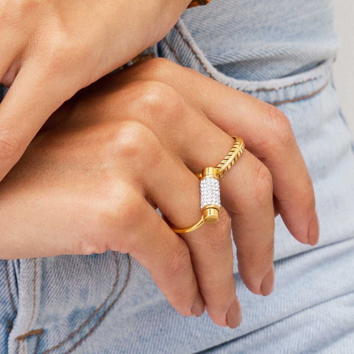 Glitz Rotating Ring 18K Gold Plated