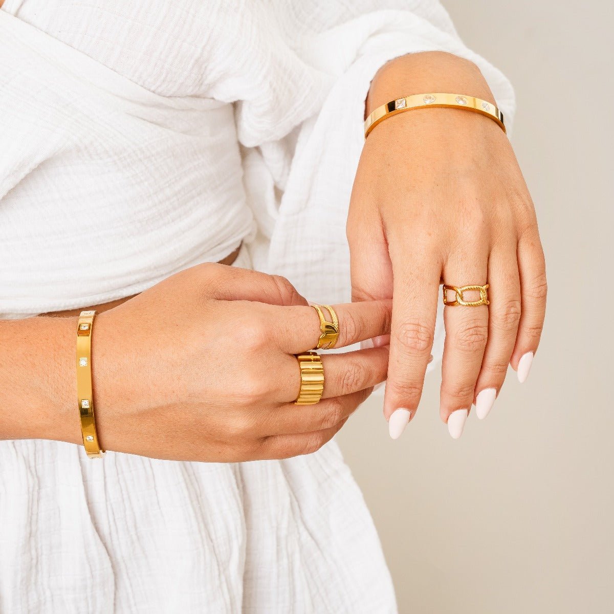 Groove Ring 18K Gold Plated