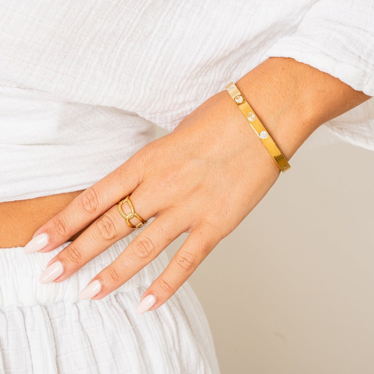 Adjustable Link Ring 18K Gold Plated