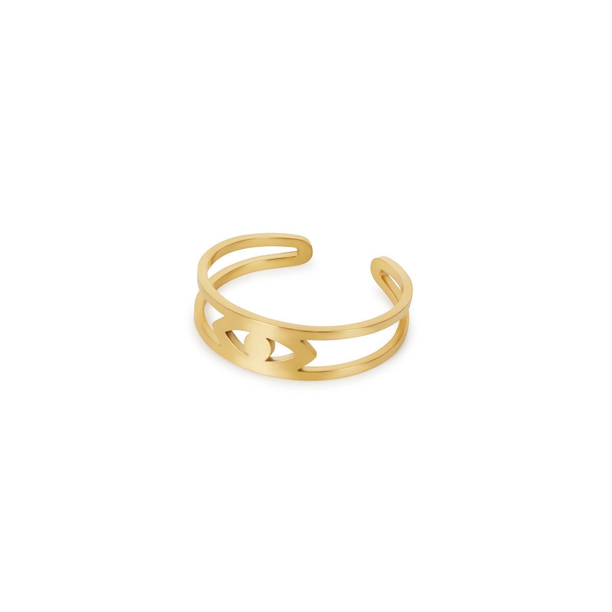 Evil Eye Adjustable Ring 18K Gold Plated