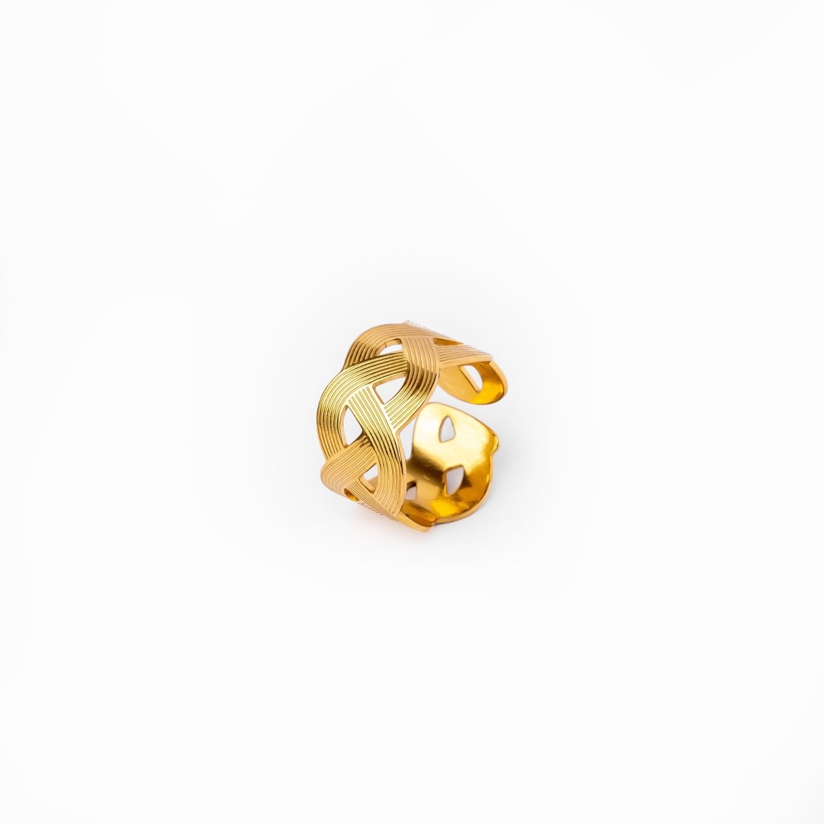 Adjustable Wave Ring 18K Gold Plated