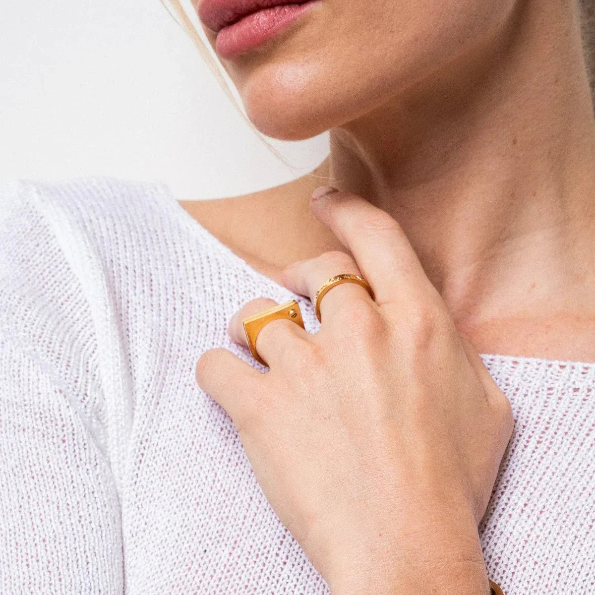 Flat Screw Ring 18K Gold Plated