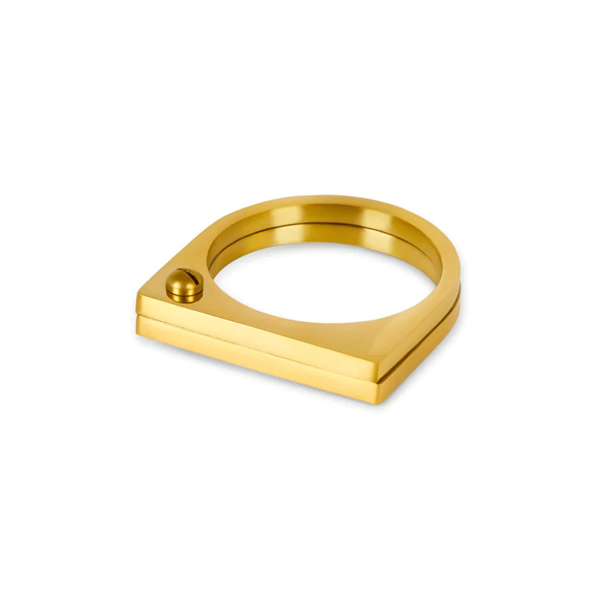 Flat Screw Ring 18K Gold Plated