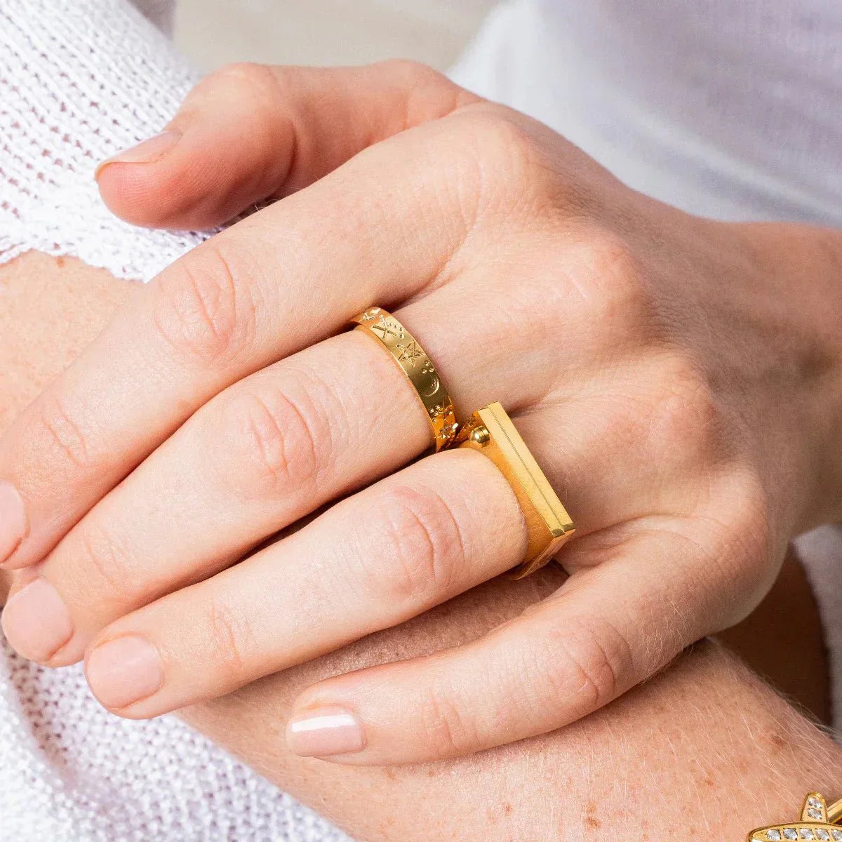 Flat Screw Ring 18K Gold Plated