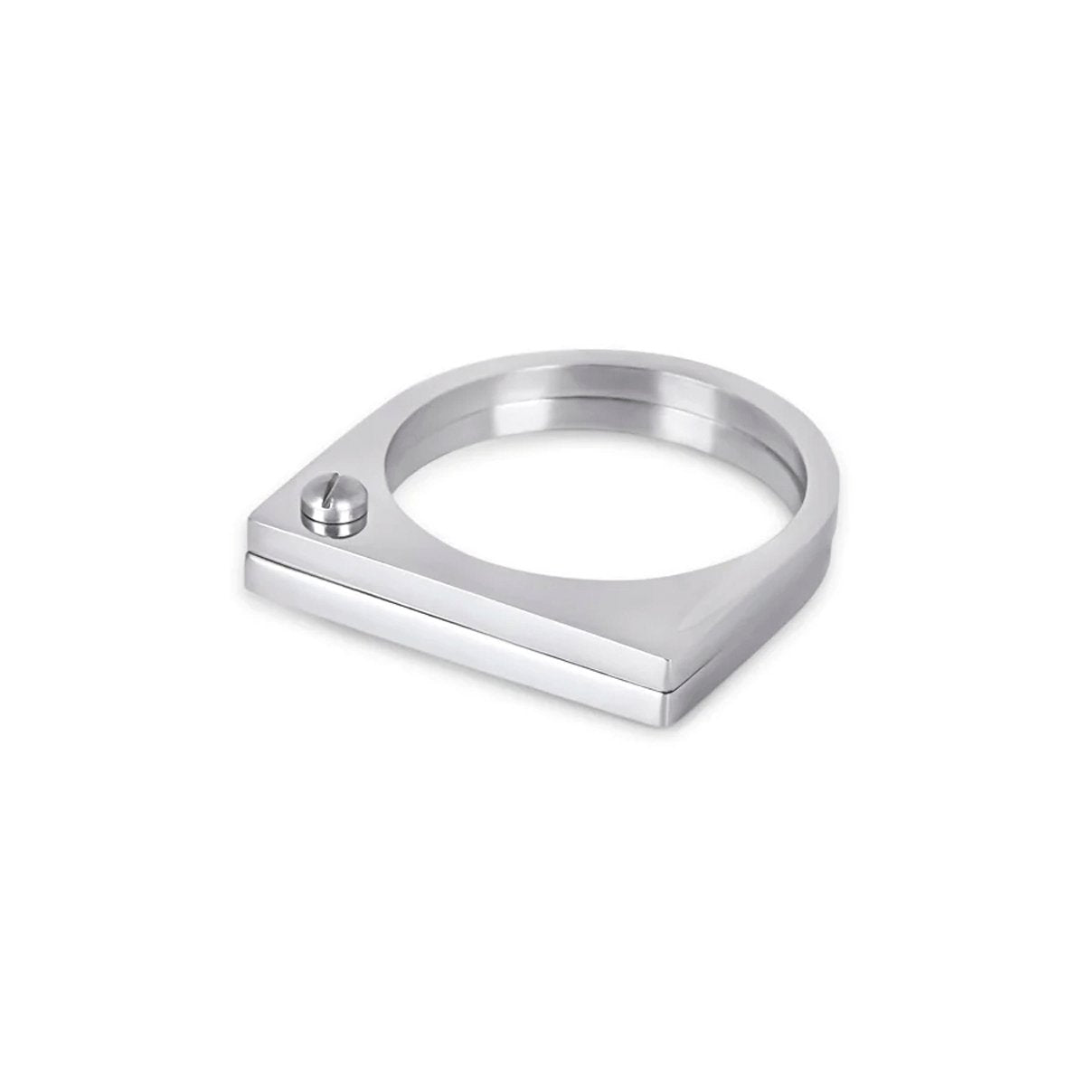 Flat Screw Ring – Silver