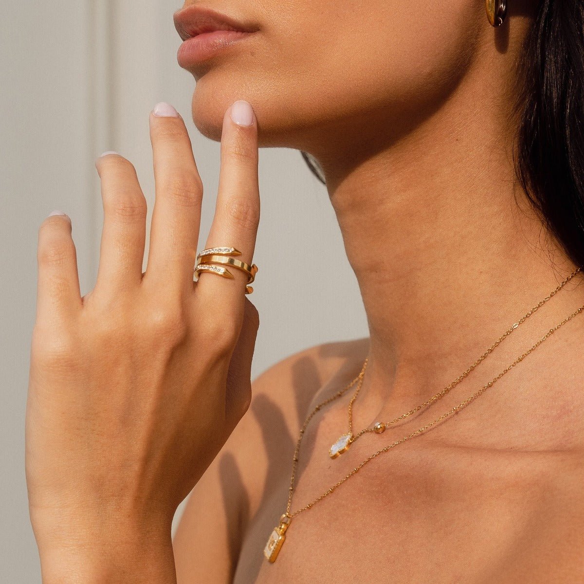 Spiked Nail Ring 18K Gold Plated
