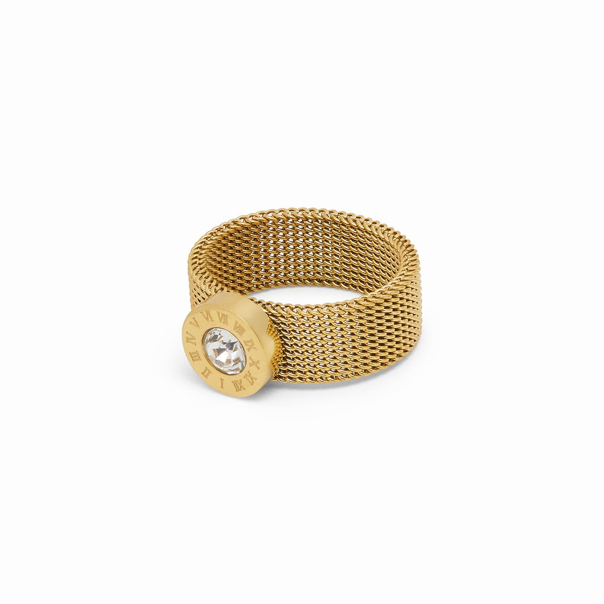 Roman Mesh Ring 18K Gold Plated
