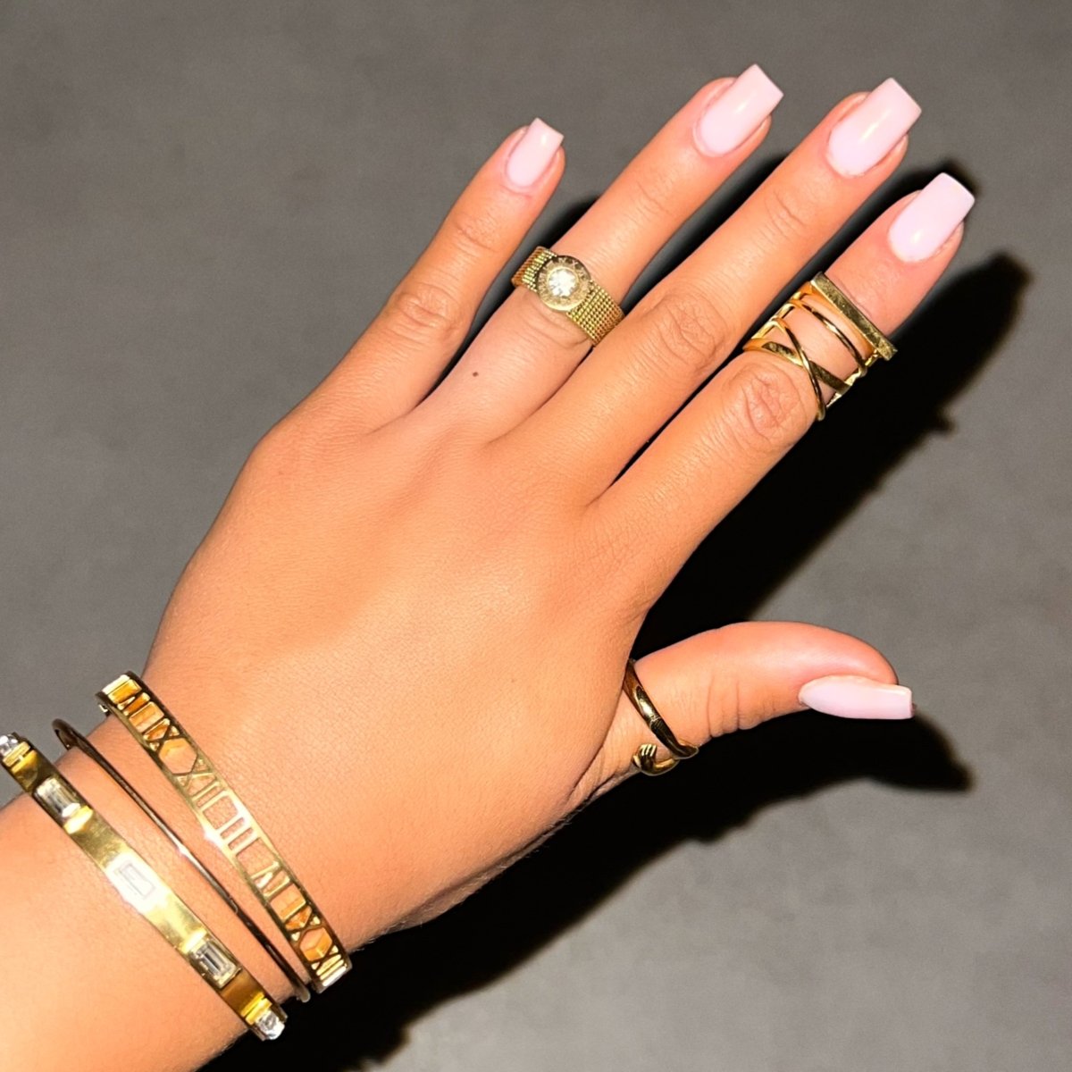 Roman Mesh Ring 18K Gold Plated