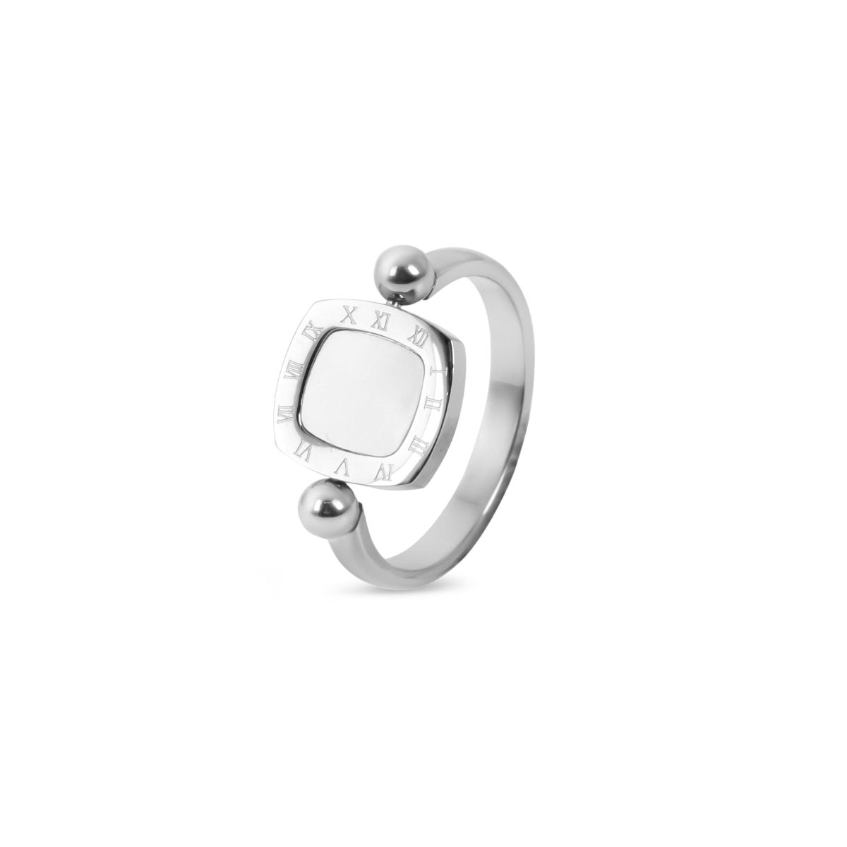 Rotating Square Charm Ring – Silver