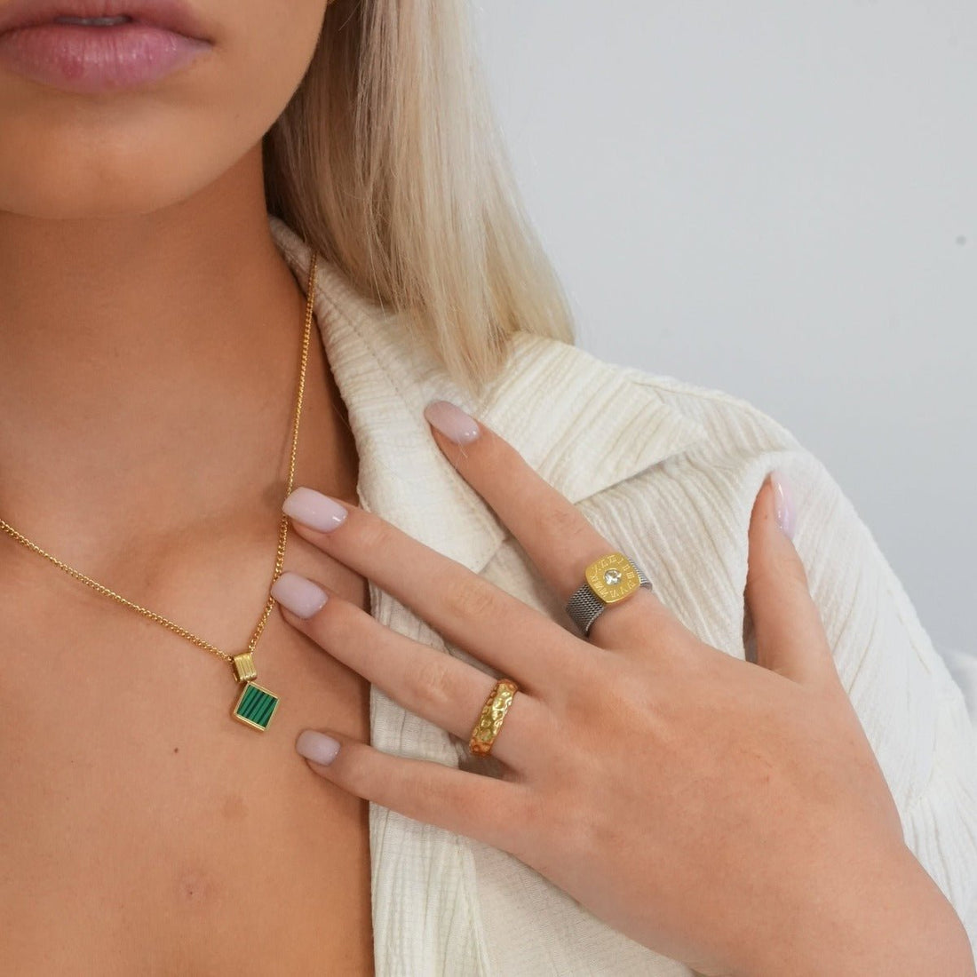 Lunar Texture Ring 18K Gold Plated