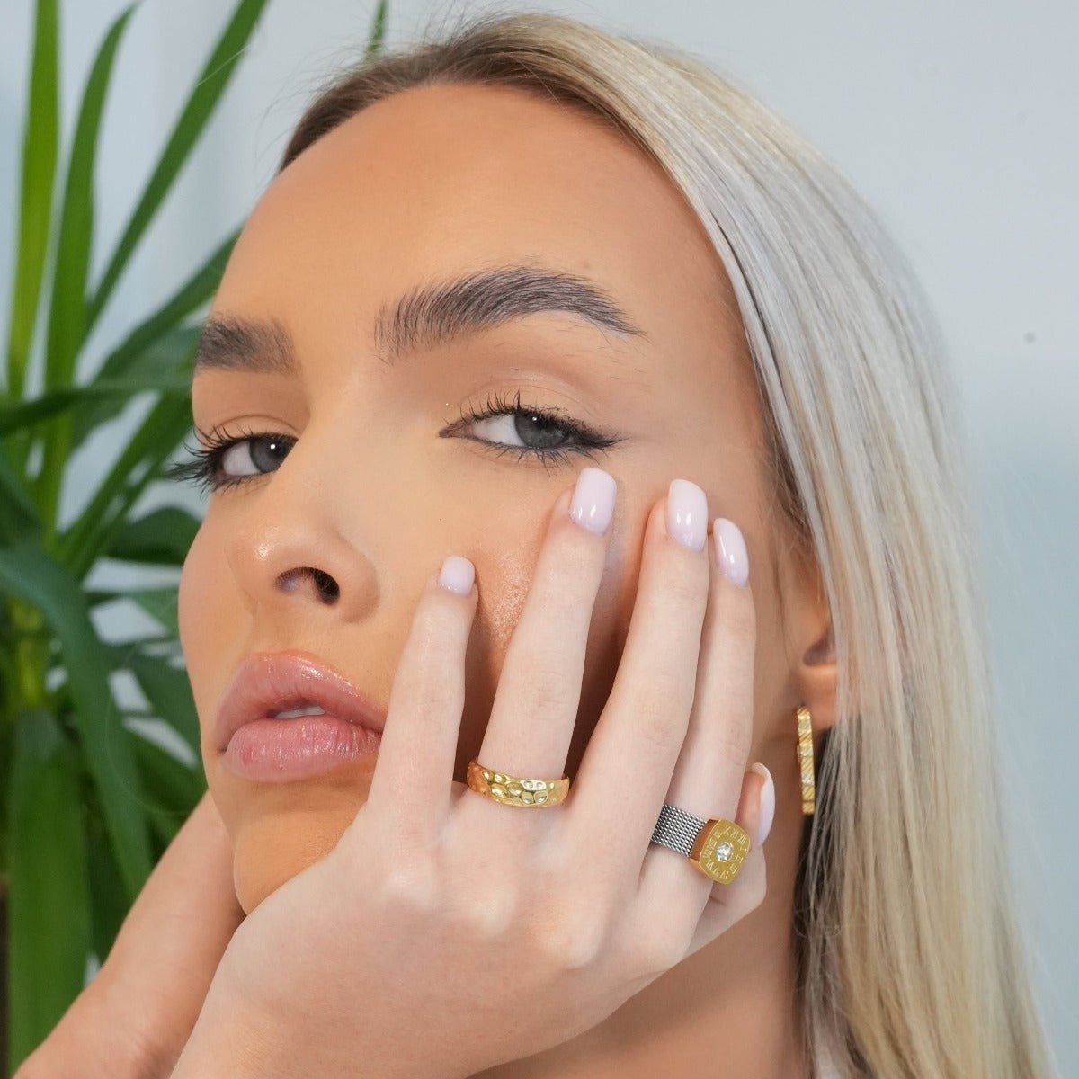 Lunar Texture Ring 18K Gold Plated