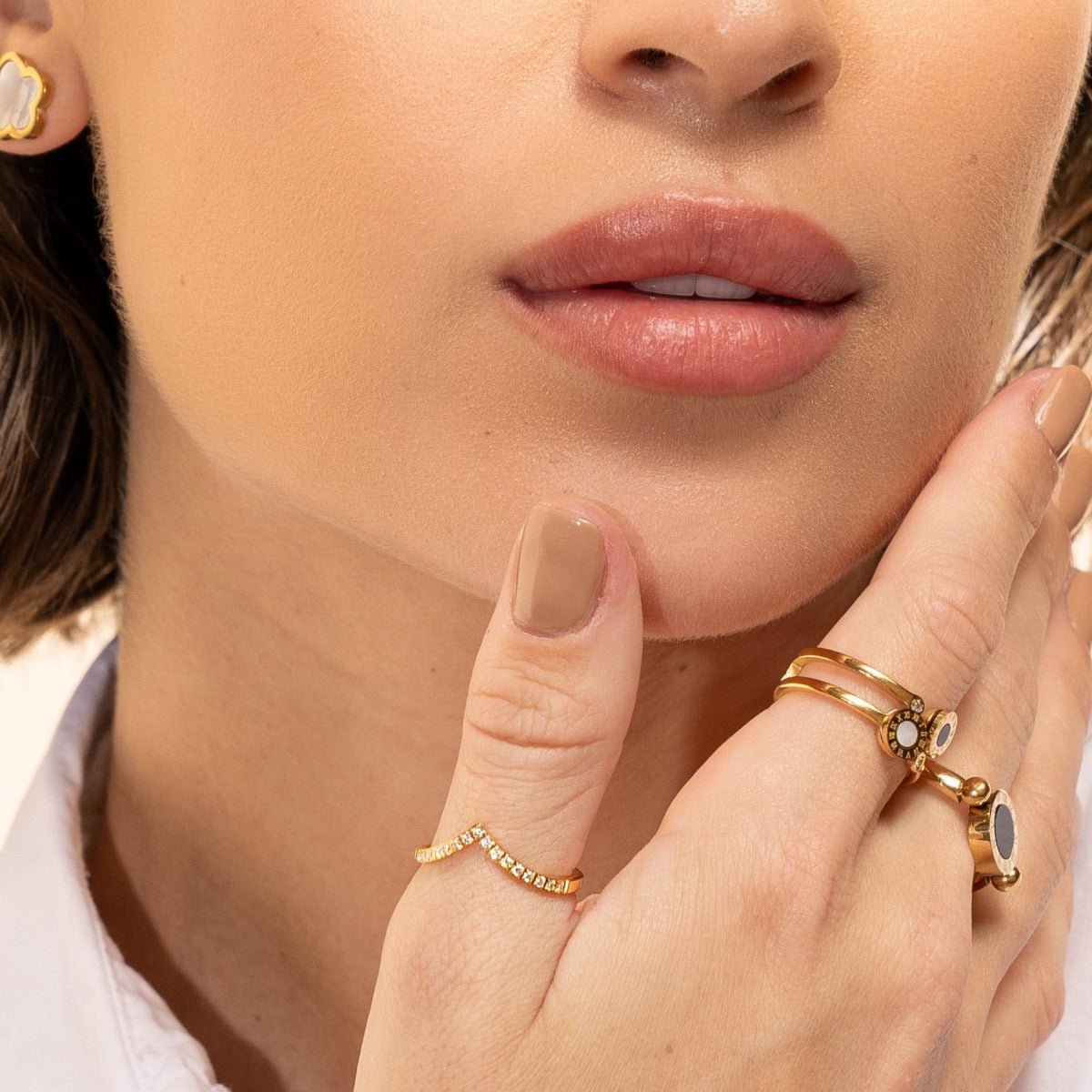 Trinity Zirconia Ring 18K Gold Plated