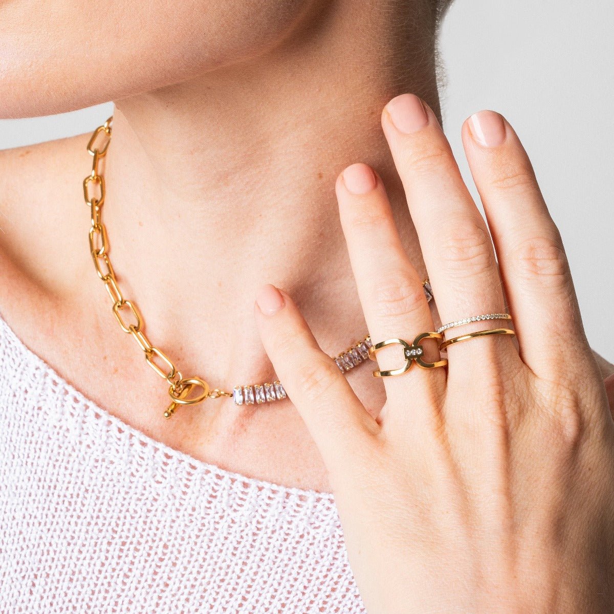 Vienne Double Ring 18K Gold Plated