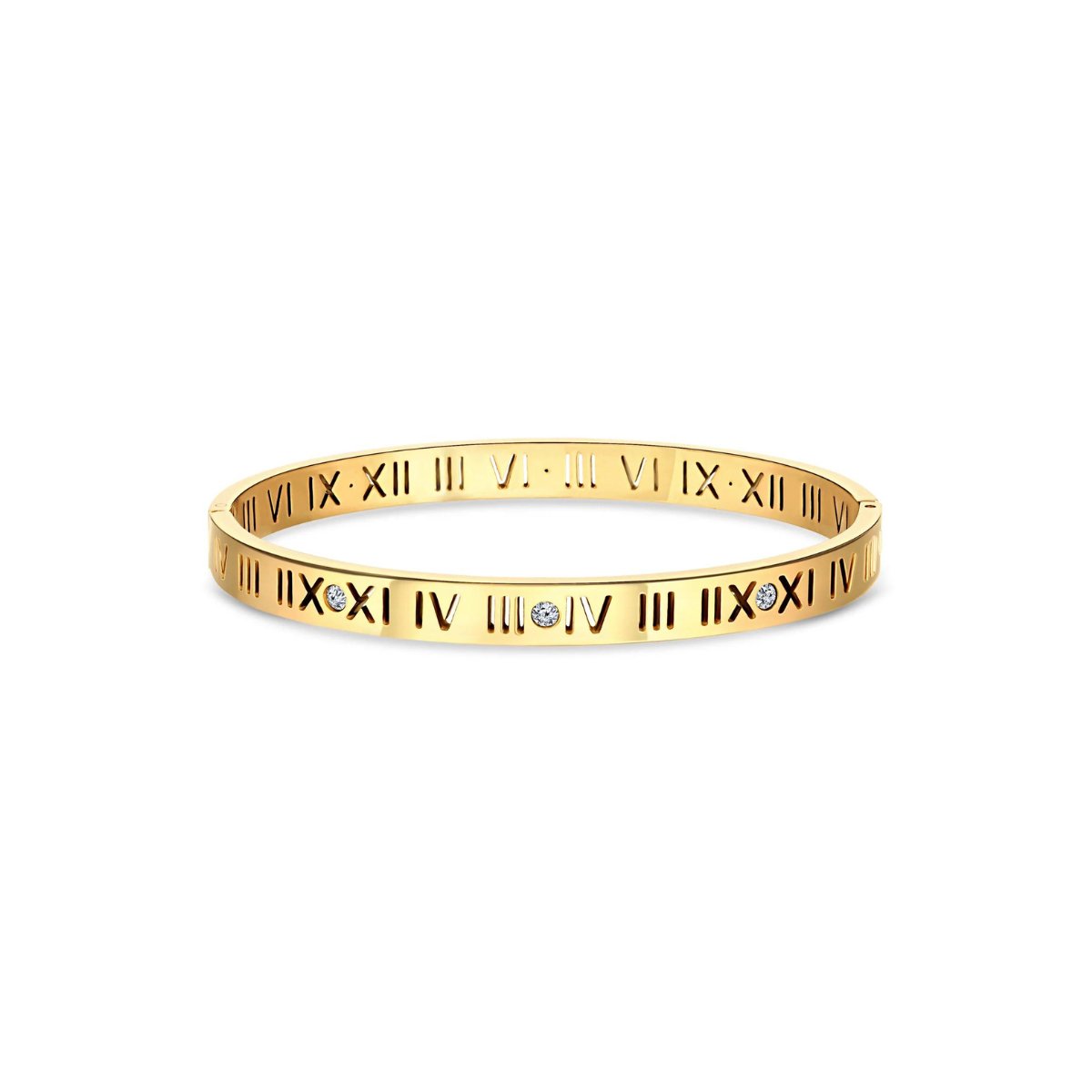 Roman Numeral Bangle 18K Gold Plated