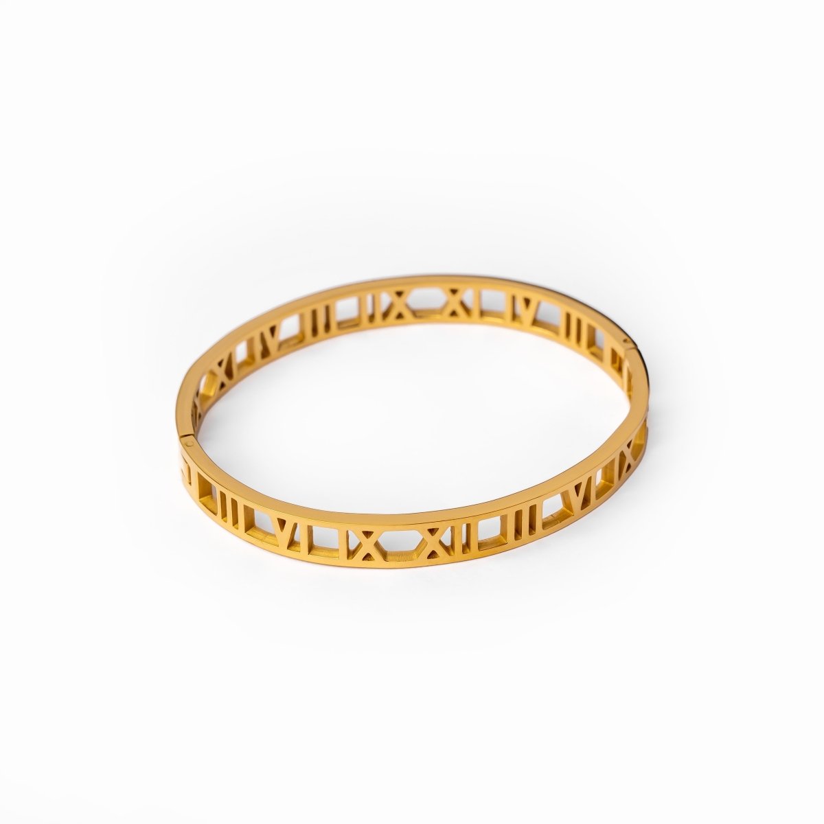 Roman Numeral Bangle 18K Gold Plated