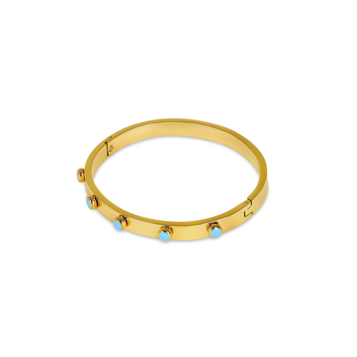 Aqua Stone Bangle 18K Gold Plated