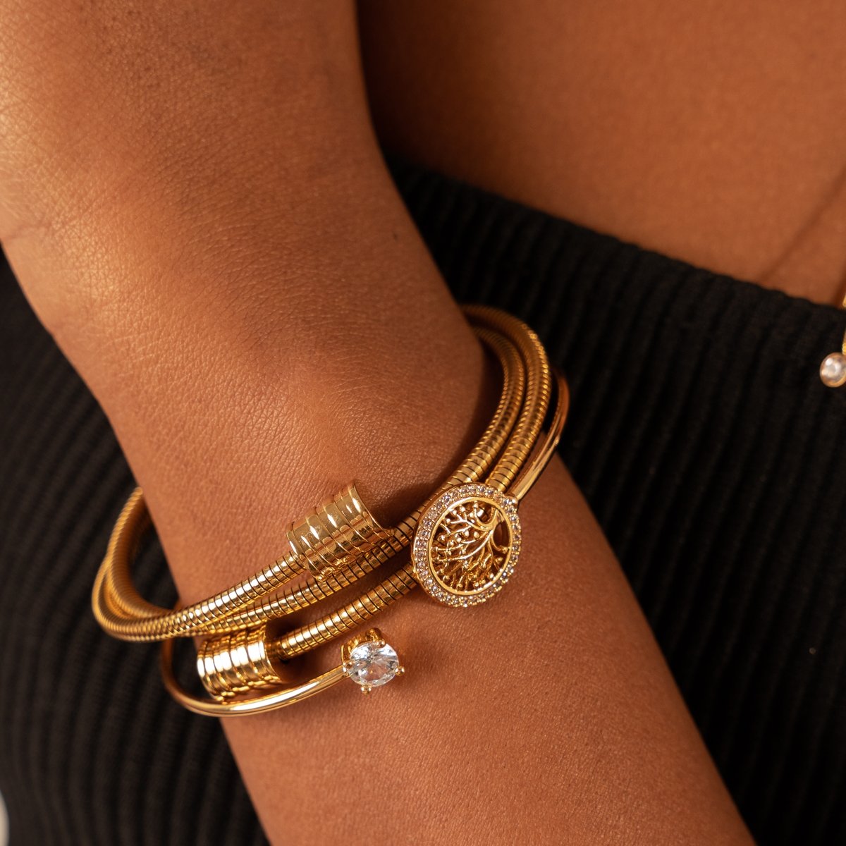 Tree of Life Bangle 18K Gold Plated