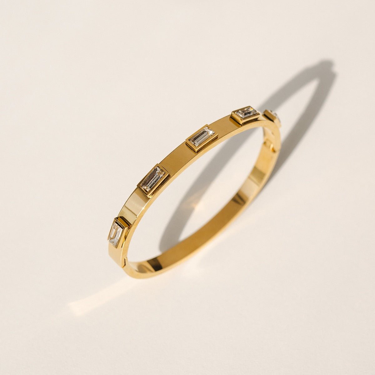 Navette Crystal Bangle 18K Gold Plated