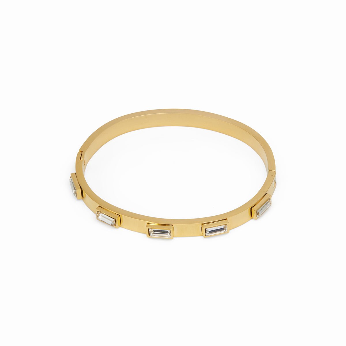 Navette Crystal Bangle 18K Gold Plated