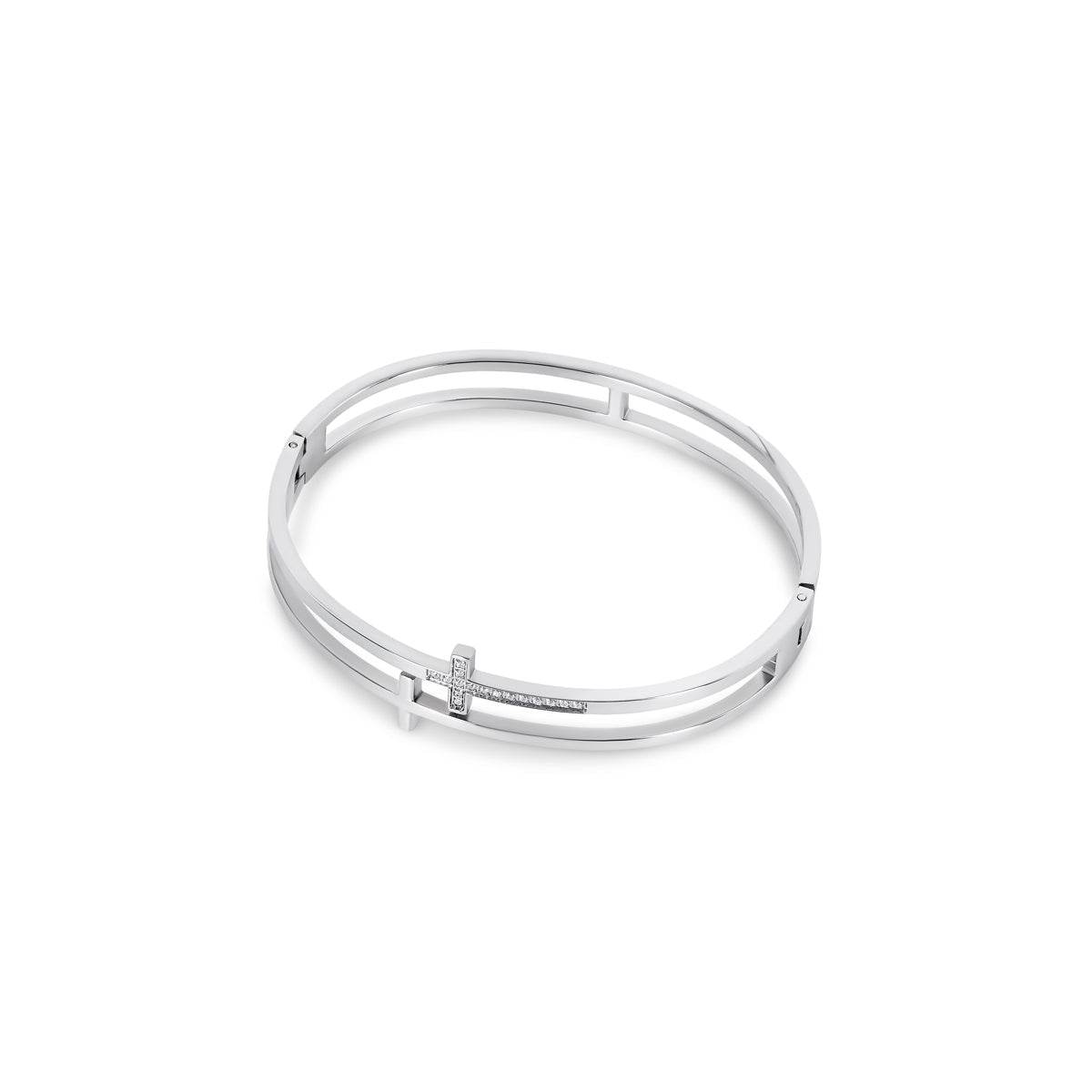 Cross Bangle – Silver